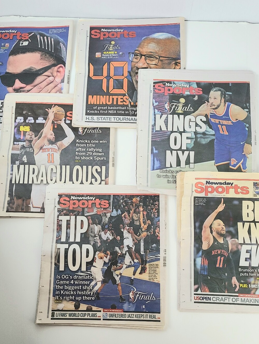 New York Knicks NBA Finals Newsday Back Sports Collectible Covers -Set of 9